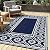 HUGEAR Outdoor Rug Mats, Large Waterproof Area Rug, Reversible Portable Outdoor Plastic Straw Carpet for RV Deck Camping Front Door Indoor Outside Porch Picnic (5x8ft Lantern Navy Blue&White)
