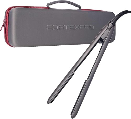 CORTEXPRO Plancha plana de 1 pulgada  Placas de cerámica de turmalina digital de un solo paso con estuche de transporte  Plancha plana plancha de