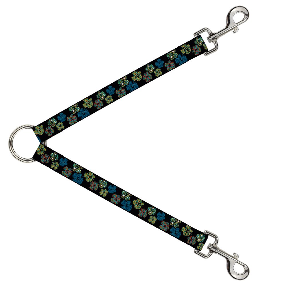 Correa Flores de Hibisco Buckle-Down DLS-W34242 Negra de 2,54cm x 76,2cm