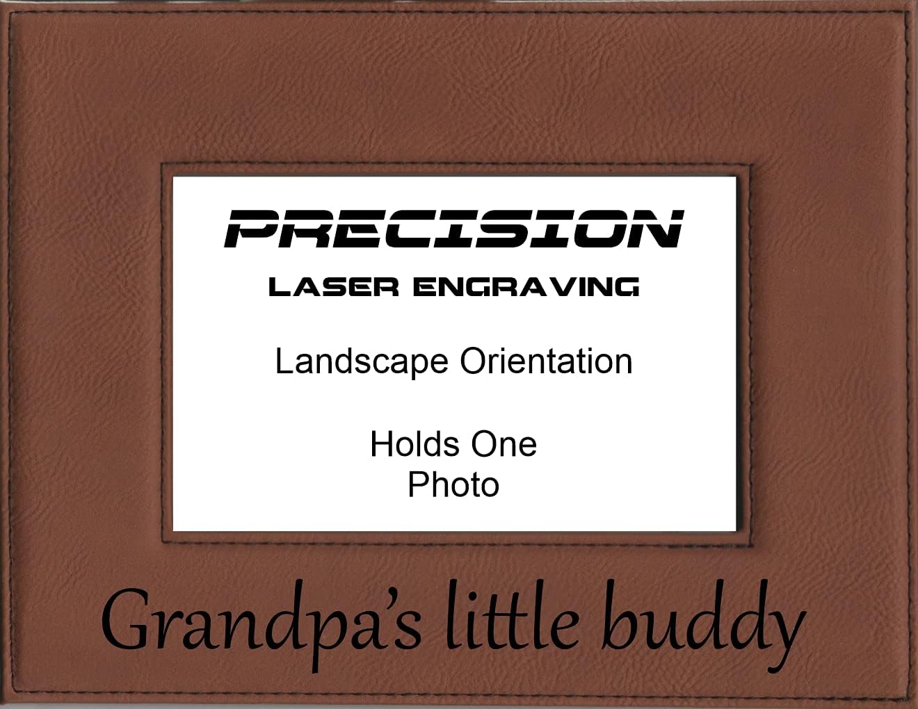 Grandpa Gifts Grandpa's little buddy Engraved Leatherette Picture Frame Fathers Day