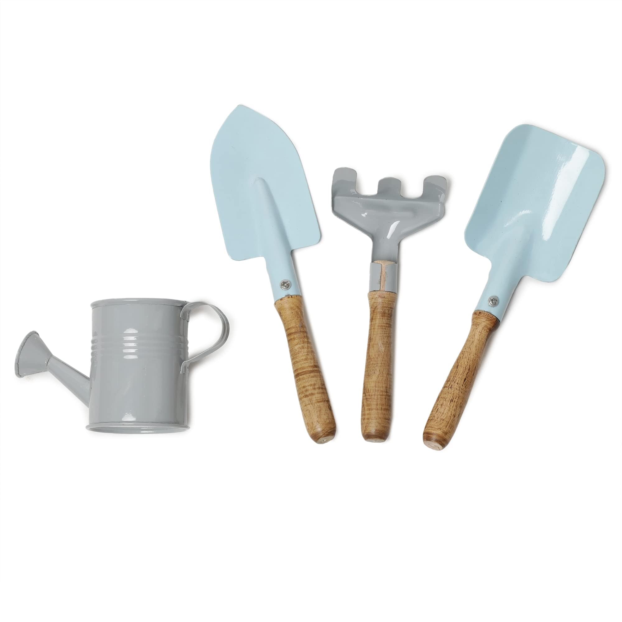 Toyroom-Room full of Smiles Wooden Gardening Kit Gardener Tools Set For Kids | Made of Metal with Sturdy Wooden Handle | Safe & Right Size for Children | Child-Size Metal Water Sprinkler Can (4 Piece) - Image 2 thumbnail
