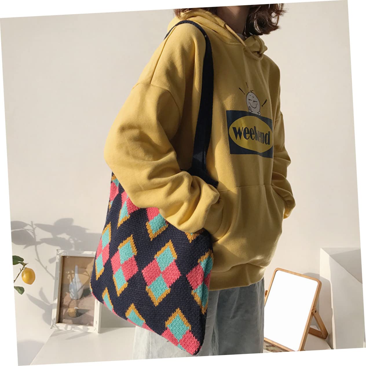 SHERCHPRY 3 Piezas Bolso De Ganchillo Bolso De Hombro De Ganchillo Mochila o Para Las Mujeres Mujer o De Lona o De La Mochila De Las Mujeres os Tejidos Para Las
