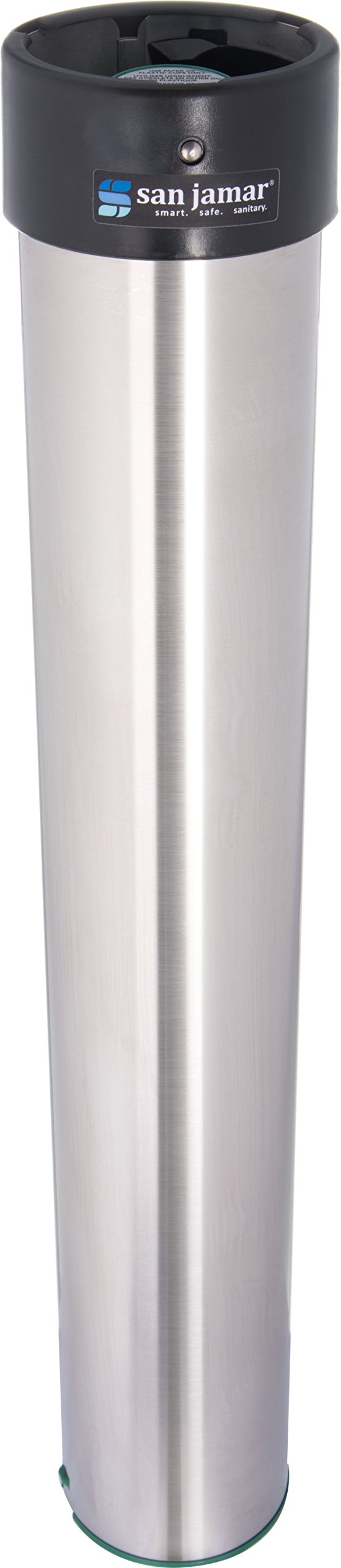 San Jamar Elevator Vertical Surface Mount Cup Dispenser 6-10 Oz. for Restaurants, Dining Halls, and Fast Food, Stainless Steel, 23.75 Inches, Silver