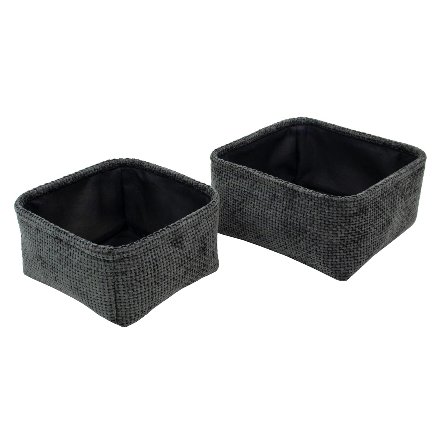 Panier de rangement pour dressing et salon JVL Metro cubes noirs en tissu