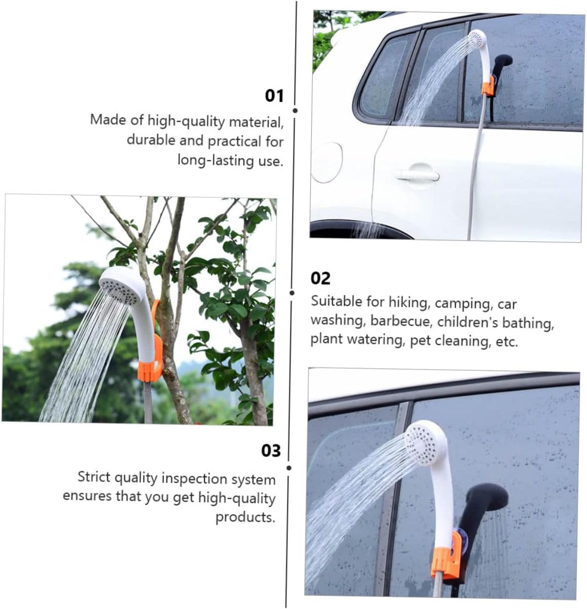 1Set Shower for Outdoor Camping Travel Hiking Lightweight and for Use Orange