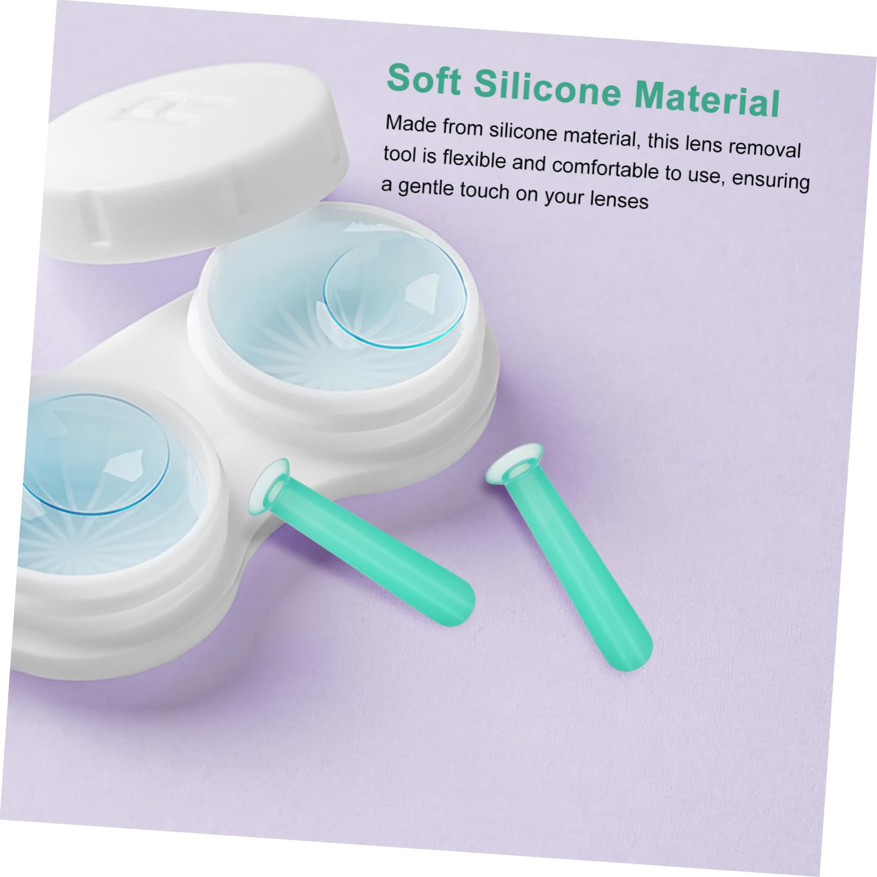 Healeved Lot De 4 Applicateurs De Lentilles En Silicone Pour Lentilles Rigides Matériau Souple Taille Compacte Facile À Utiliser 15 Pièces X 4