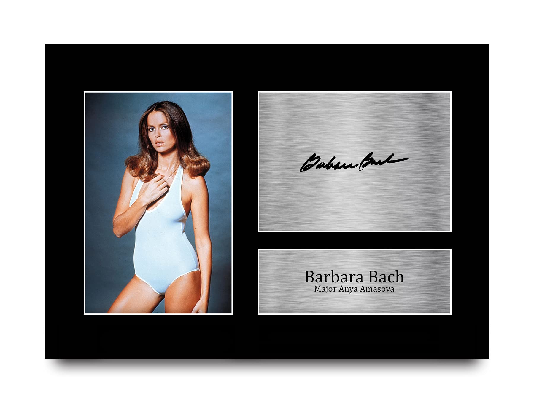 HWC Trading A4 Barbara Bach James Bond The Spy Who Loved Me Gifts Printed Signed Autograph Picture for Movie Memorabilia Fans