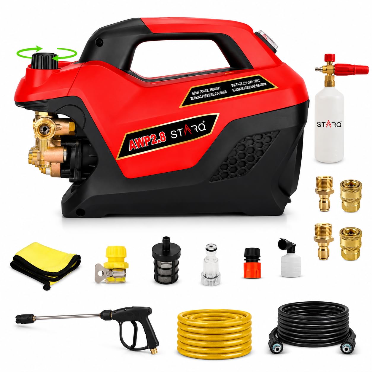 STARQ AWP2.8 2800 W Heavy Duty (200-330 Bar) car Pressure Washer . 1 Y