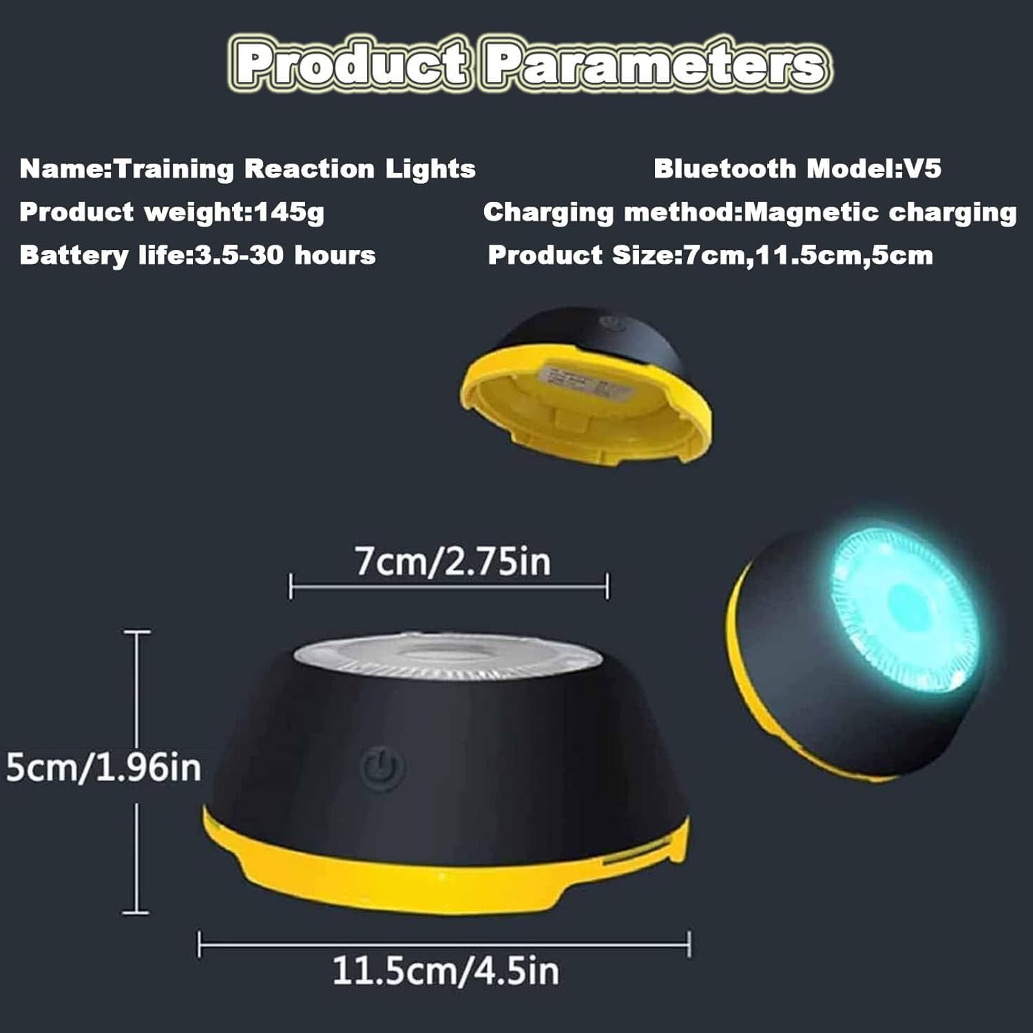 Sistema di luci per allenamento di reazione, luci Bluetooth per allenamento agilità, con app per riflessi rapidi, velocità e allenamento cognitivo per basket, calcio, boxe, calcio e fitness, 2 luci