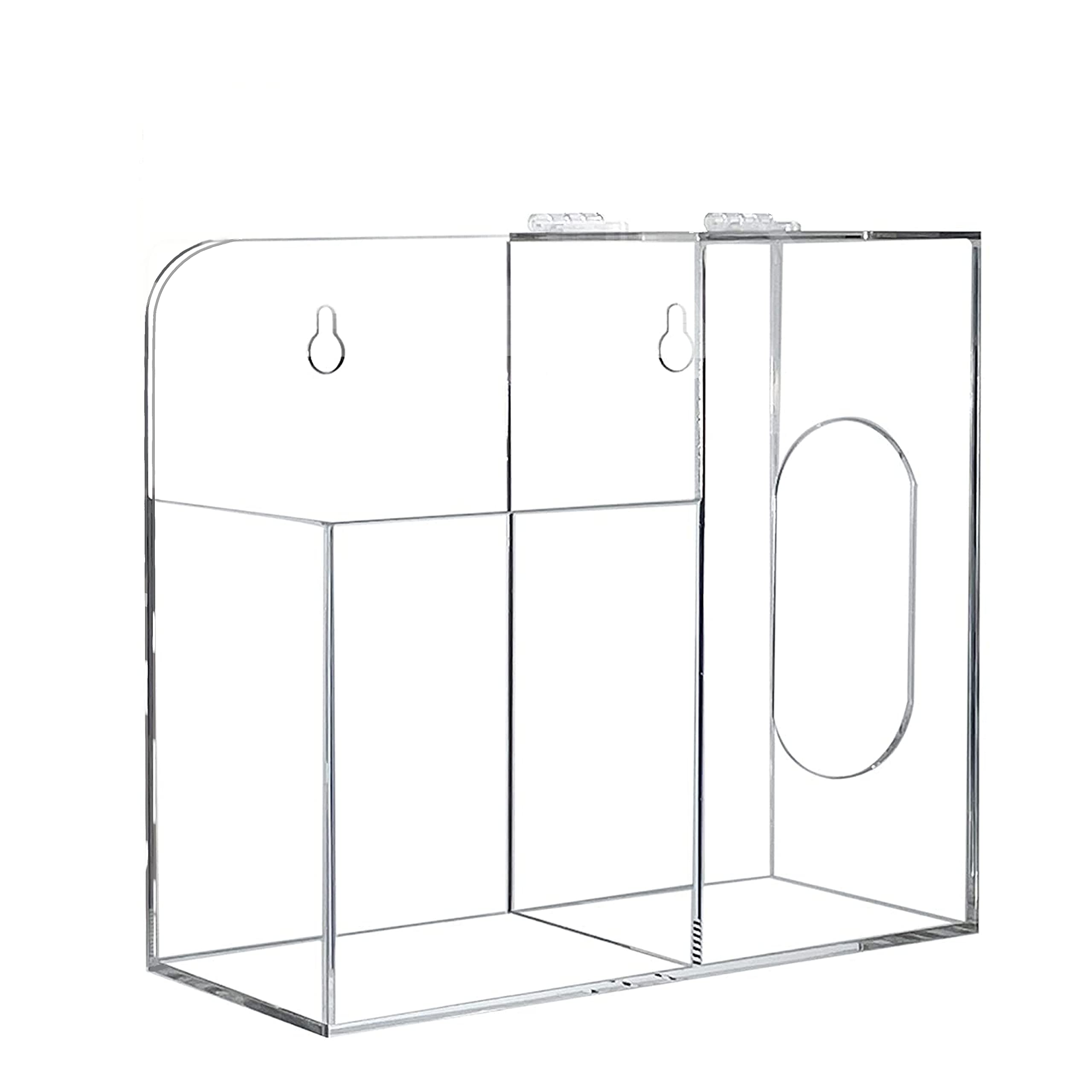 Elegant Creations Mask Dispenser and Hand Sanitizer Holder Stand Wall Mount or Countertop,with 2 Compartment Clear Box Dispenser for Disposable Masks, Hairnets 2
