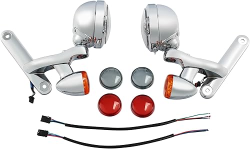 Miniatura 3 de Green-L Soporte de luz antiniebla LED de señal de giro cromado de 4.5 pulgadas, apto para Harley Touring Street Electra Road Glide King 1997-2013