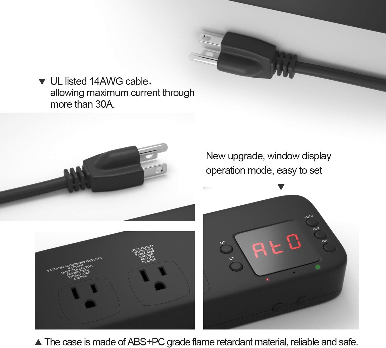 [New Generation] Automatic Vacuum Switch for Power Tools, Etoolcity Unique Current Sensing Technology to Delay Vacuum On to Prevent Circuit Overload, Eliminating Circuit Breaker Tripping