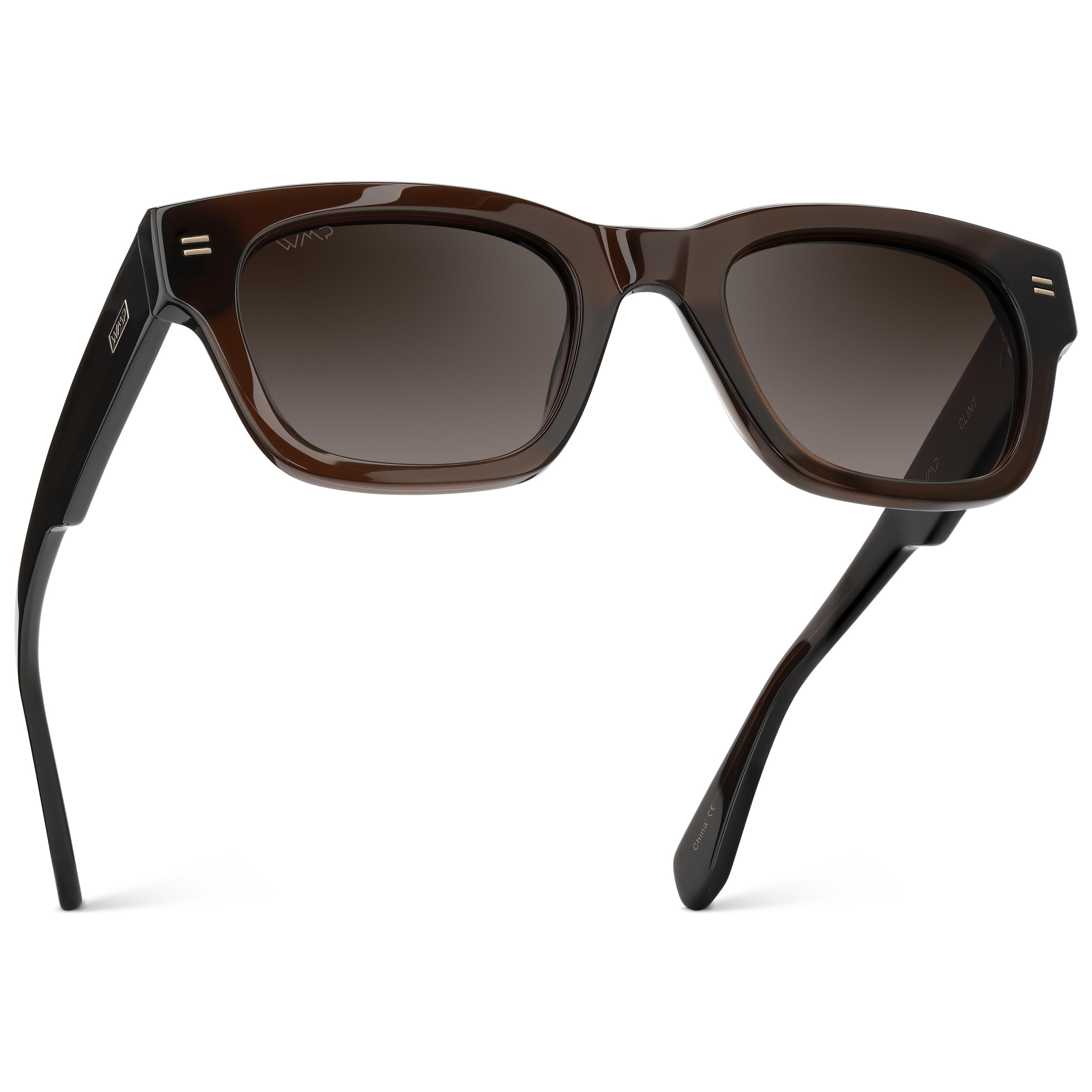 WMP Eyewear – Men’s Polarized Rectangular Sunglasses, Thick Acetate Frame, Modern Style