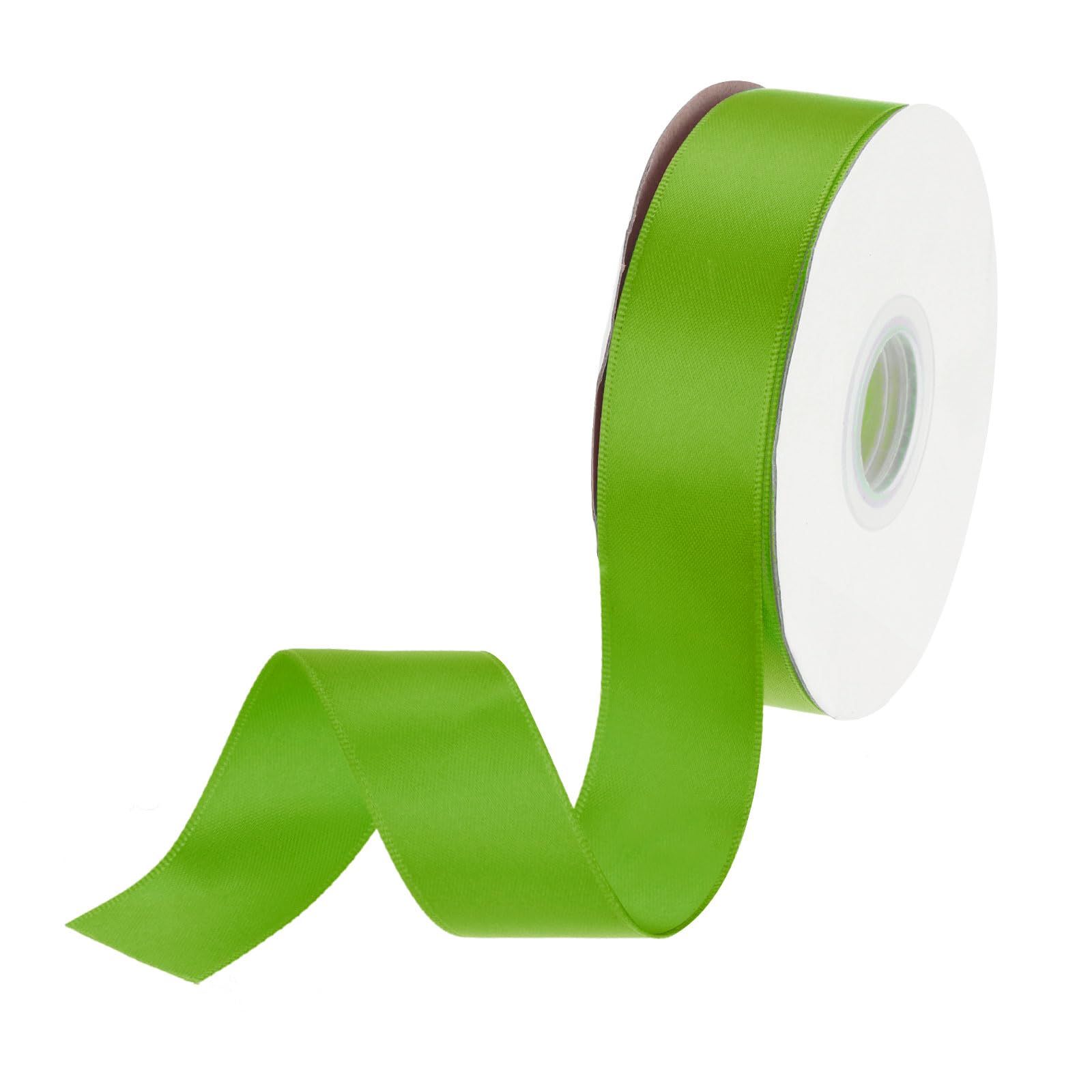 DMiotech 25mm Satin Ribbon 23m/75ft Thin Double Face Fabric Grosgrain Ribbon for Gift Wrapping Floral Hair Flower Bouquet Lawn Green