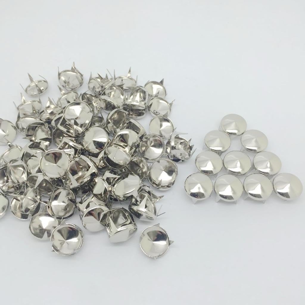 100 Pieces 12mm Round Cone Studs Spots Punk Nailhead Spikes DIY Bag Shoes Decoration-image-39