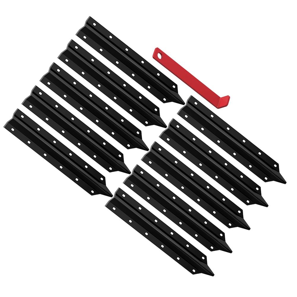 Lecreatekit Kit de reparación de postes de valla de acero resistente con herramienta de instalación y tornillos, estacas para fijación de valla de jardín de madera sin cavar, o paquete de 10
