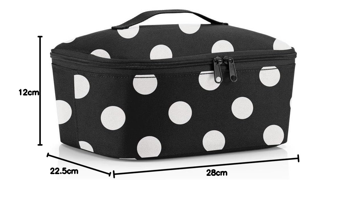 reisenthel Coolerbag M pocket torba chłodząca z materiałem wierzchnim z butelek PET pochodzących z recyklingu, idealna na obiad w podróży, kolor: dots white