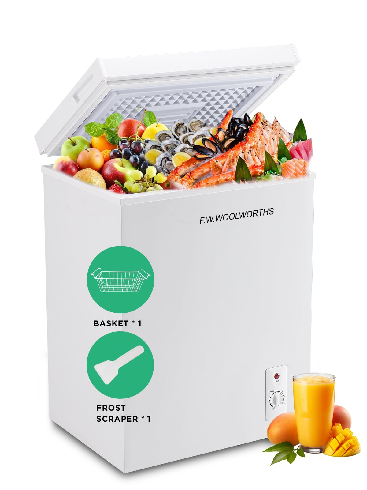 F.W.WOOLWORTHS 80q-white 5 cu ft Chest Freezer White