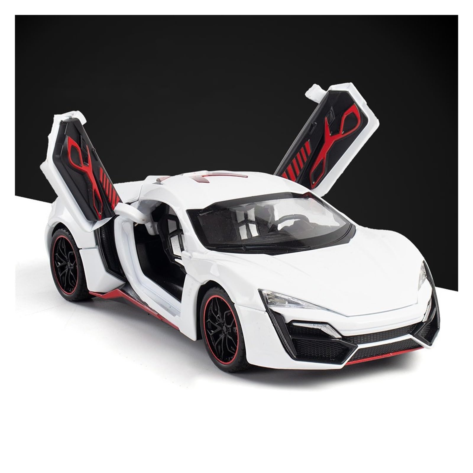 Btwodian Scale Model Car 1:24 For LYKEN For SUPERCAR Alloy Car Model Diecasts Metal Vehicles Desk Decoration(White)