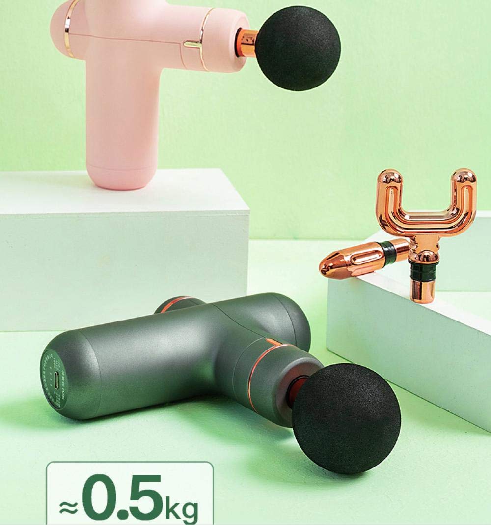 Szybki ręczny masażer mięśni, mini pistolet powięzi USB, masażer mięśni-czarny_8.4v, masażer do głębokich tkanek z głowicami (czerwony 12v)