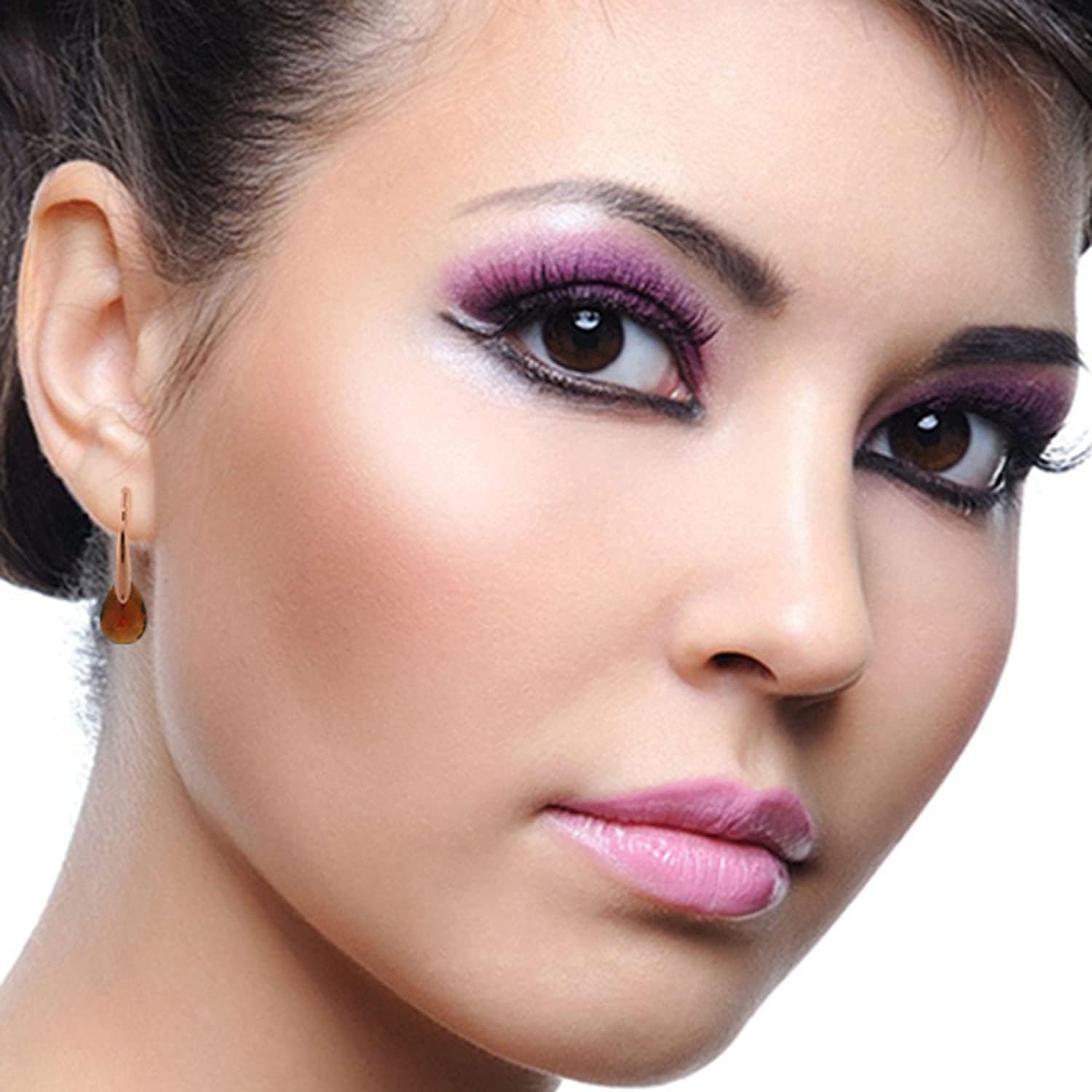 Galaxy Gold GG 14K Gold Natural Pear-shaped Garnet Fish Hook Dangle Earrings - Image 4