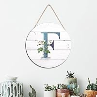 Vista 75 de Welcome Sign for Wall Initial Letter C Blue Round Wood Signs Monogram White Floral Wood Plaque Fresh Flowers 12in Mid Century Home Wall Decor for