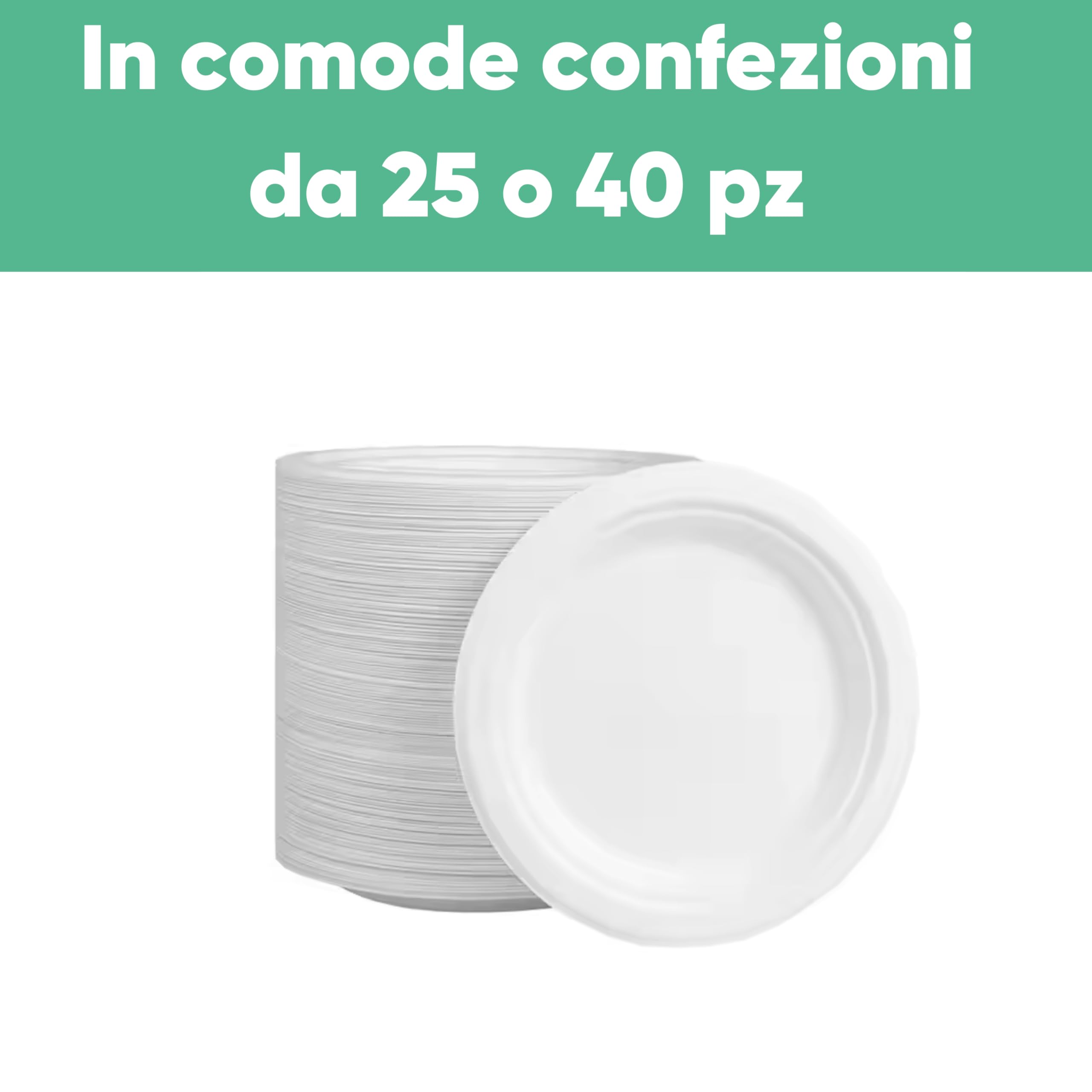 marketcaffe Set di 500 Piatti Piani in Polpa di Cellulosa Biodegradabili e Compostabili - Eco-Friendly e Resistenti, Ideali per Eventi e Feste, 100% Biodegradabili