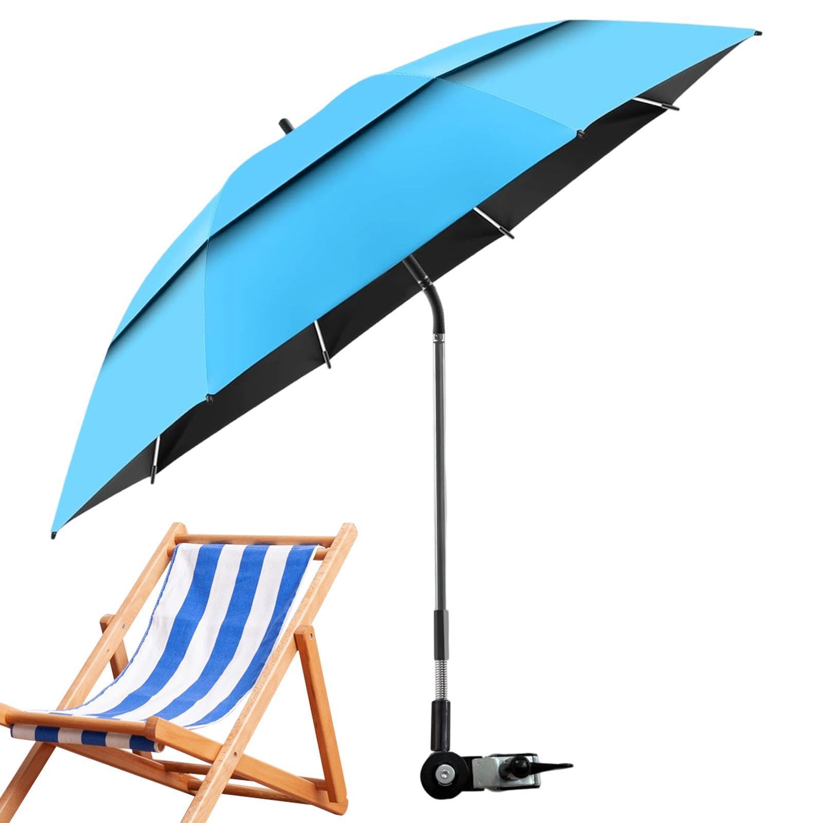 Generisch - Silla – Sombrilla UPF 50+ protección UV, doble techo | Tumbona de playa para tomar el sol, viajes, vacaciones en la playa, camping, picnic, patio, silla de ruedas, carrito de golf