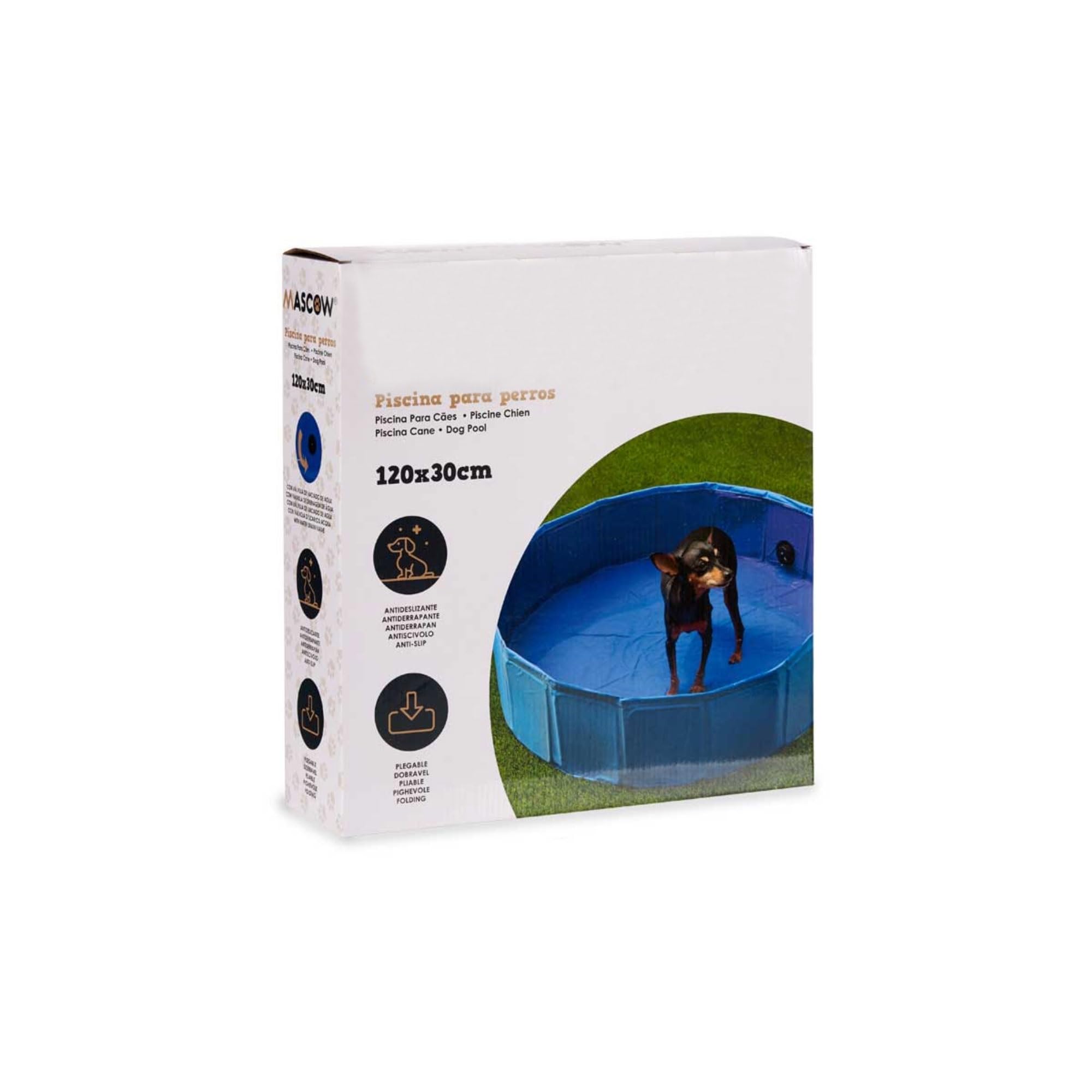WELL HOME MOBILIARIO & DECORACIÓN Piscina Desmontable para Mascotas Ø120x30cm Azul Antideslizante
