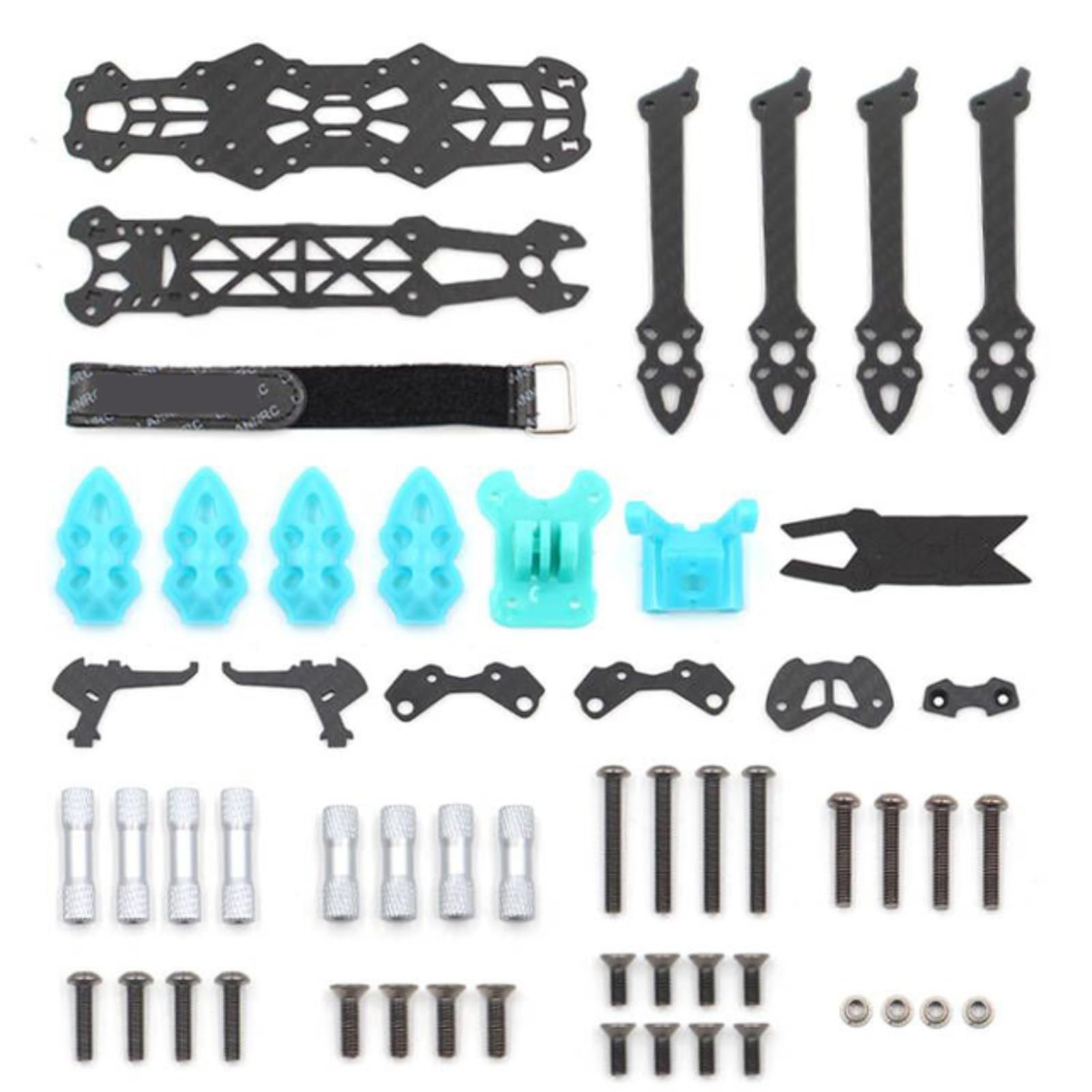 HUIOP Mark4 Marco de fibra de carbono FPV de 5 pulgadas, distancia entre ejes, brazo de 5 mm, marco de largo alcance para dron cuadricóptero de carreras