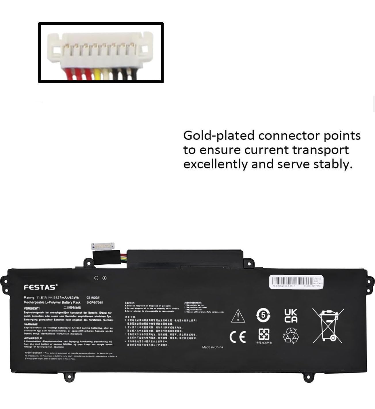 FESTAS C31N2021 Batteria Compatibile con ASUS Zenbook 14 Flip OLED UN5401 UN5401RA UN5401QA UP5401 UP5401EA UP5401ZA Zenbook 14X OLED UX5400EA UX5400EG UX5401 UM5401RA 5401Q A