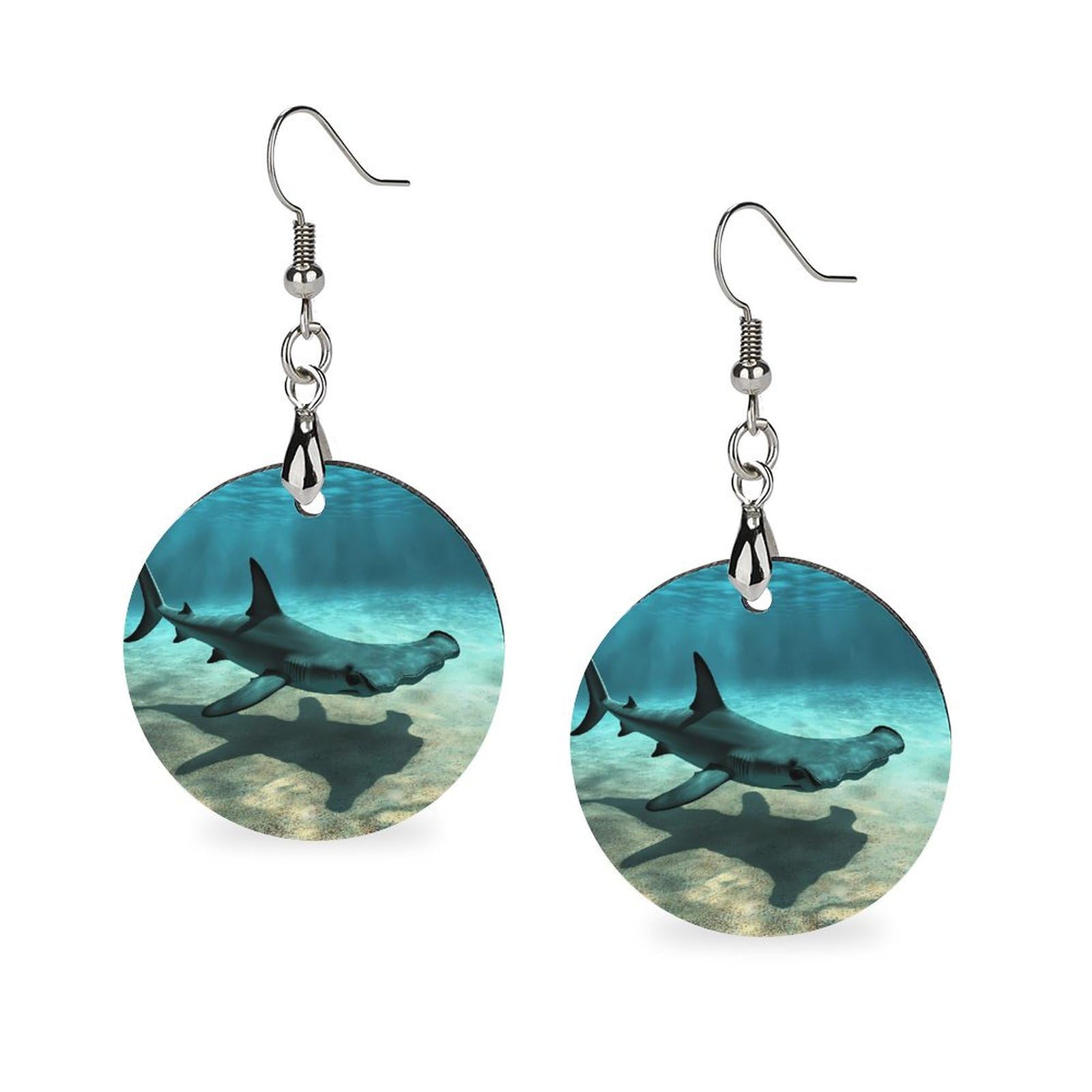 Hammerhead Shark Wooden Earrings for Women Earrings Pendants Drop Dangle Earrings Jewelry Gifts