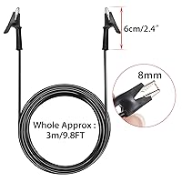Vista 10 de Sumnacon Clips de cocodrilo de doble extremo, cable de cable de prueba de 15 A con clips aisladores, 2 cables flexibles de prueba de 3.3 pies