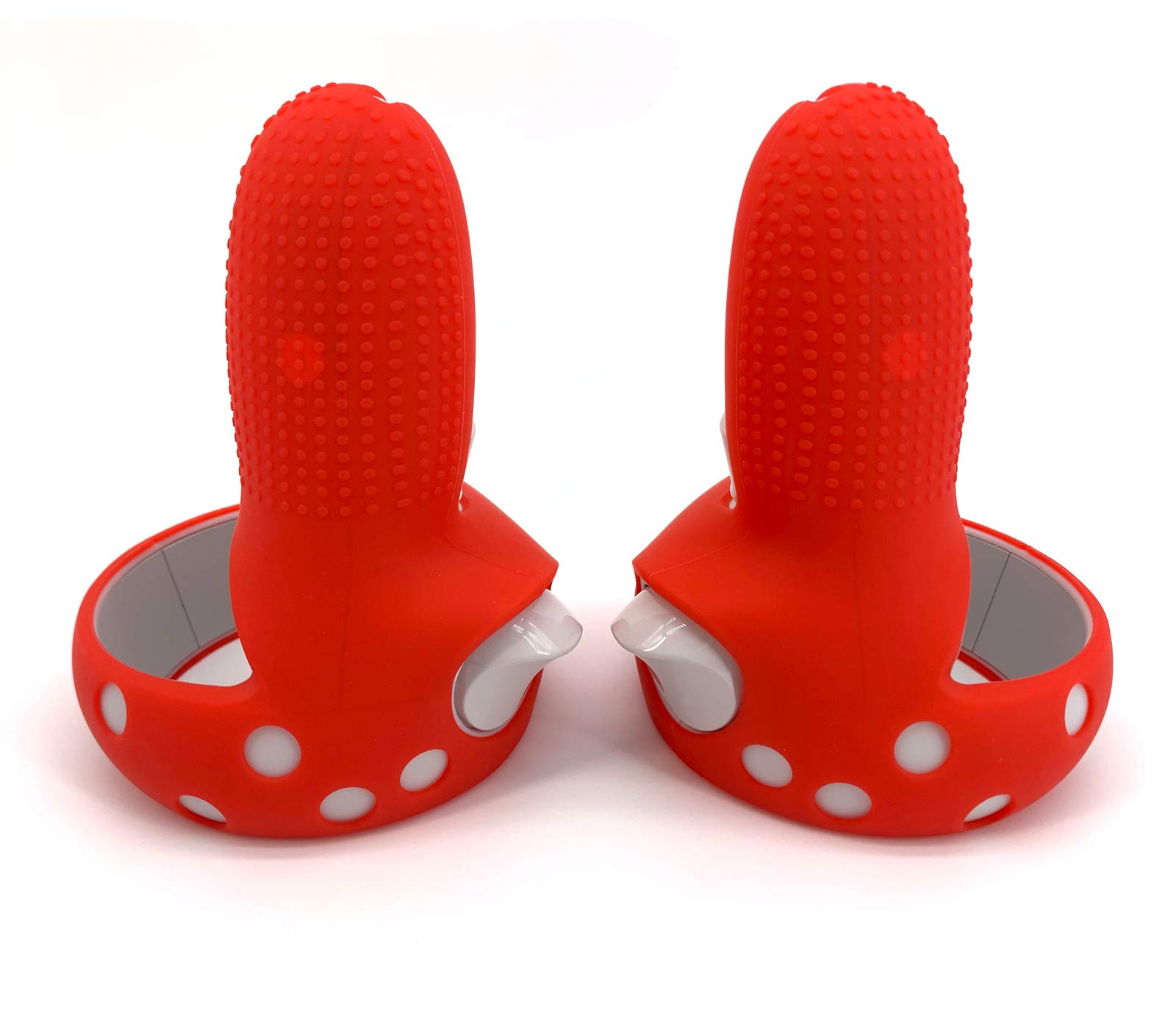 Cubierta de agarre para controlador táctil Oculus Quest 2 Premium Gel Shell Silicona Grip Protecciones Piel (Rojo)
