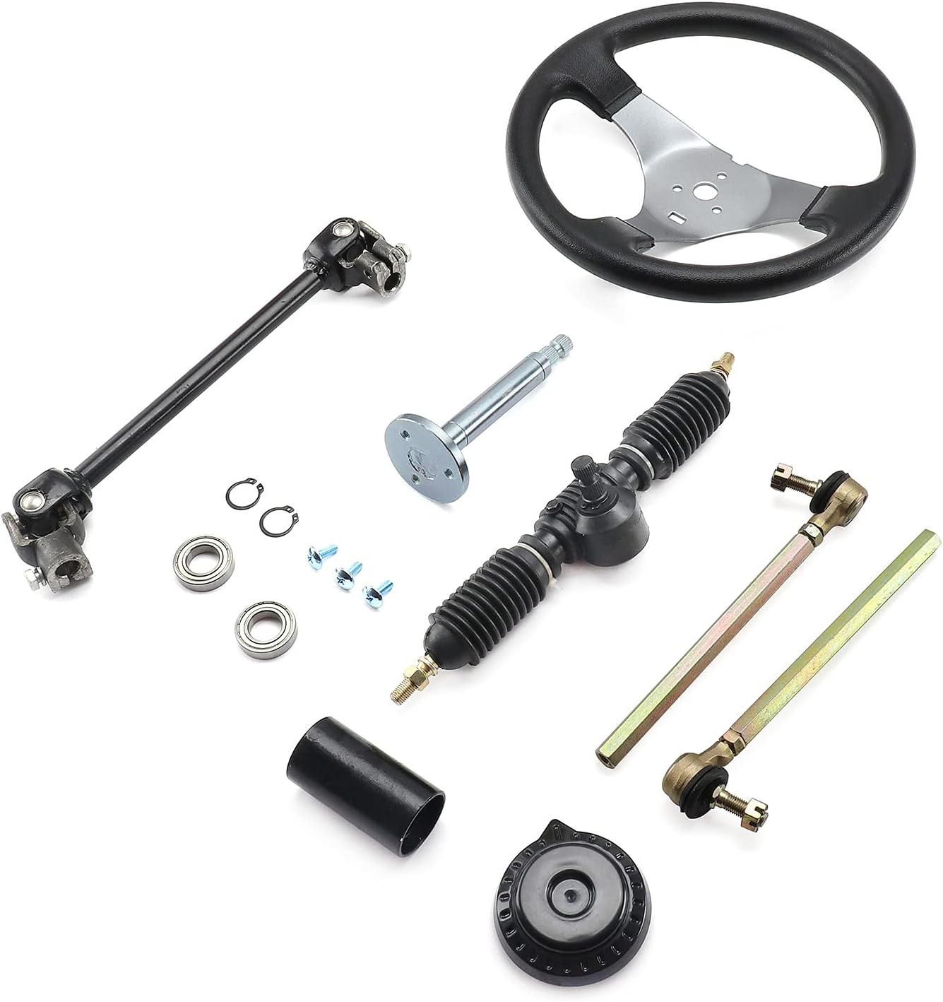 Buy 295mm Go Kart Steering Wheel Steel Kit Gear Rack