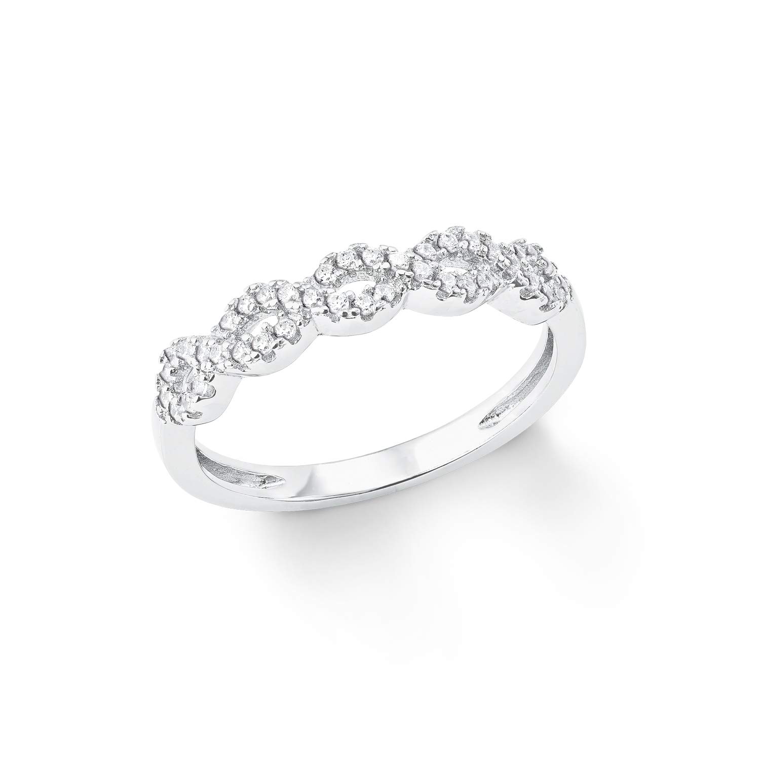 Amor Ring 925 Sterling Silber Damen Ringe, mit Zirkonia synth., Silber, Kommt in Schmuck Geschenk Box, 2024058
