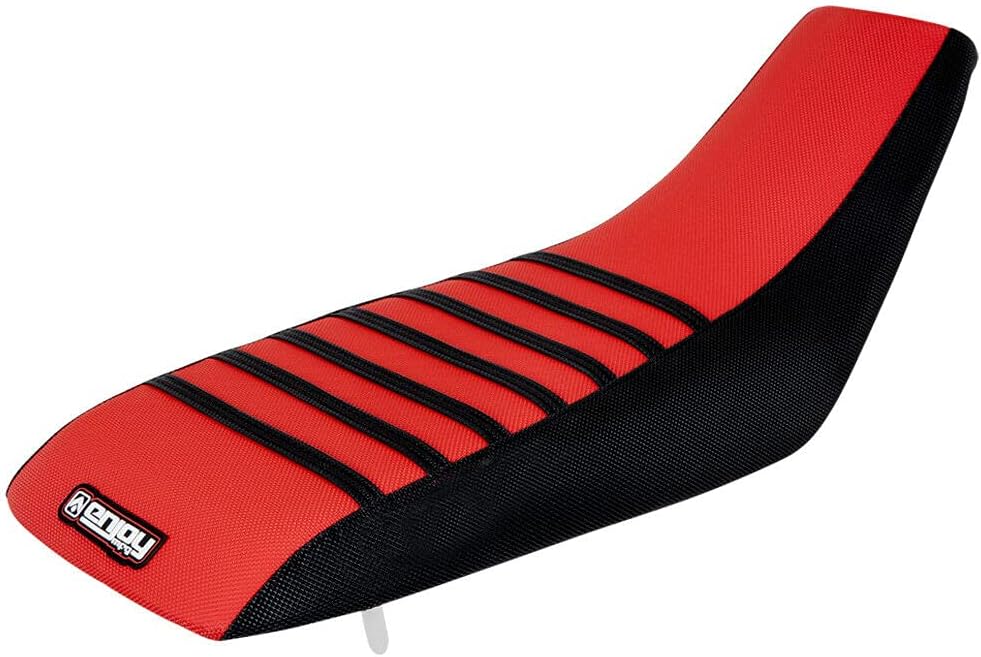 Enjoy Mfg Seat Cover - Compatible with Honda The 2001-2005 TRX 250 EX - #210 (Black Sides/RED TOP/Black Ribs)