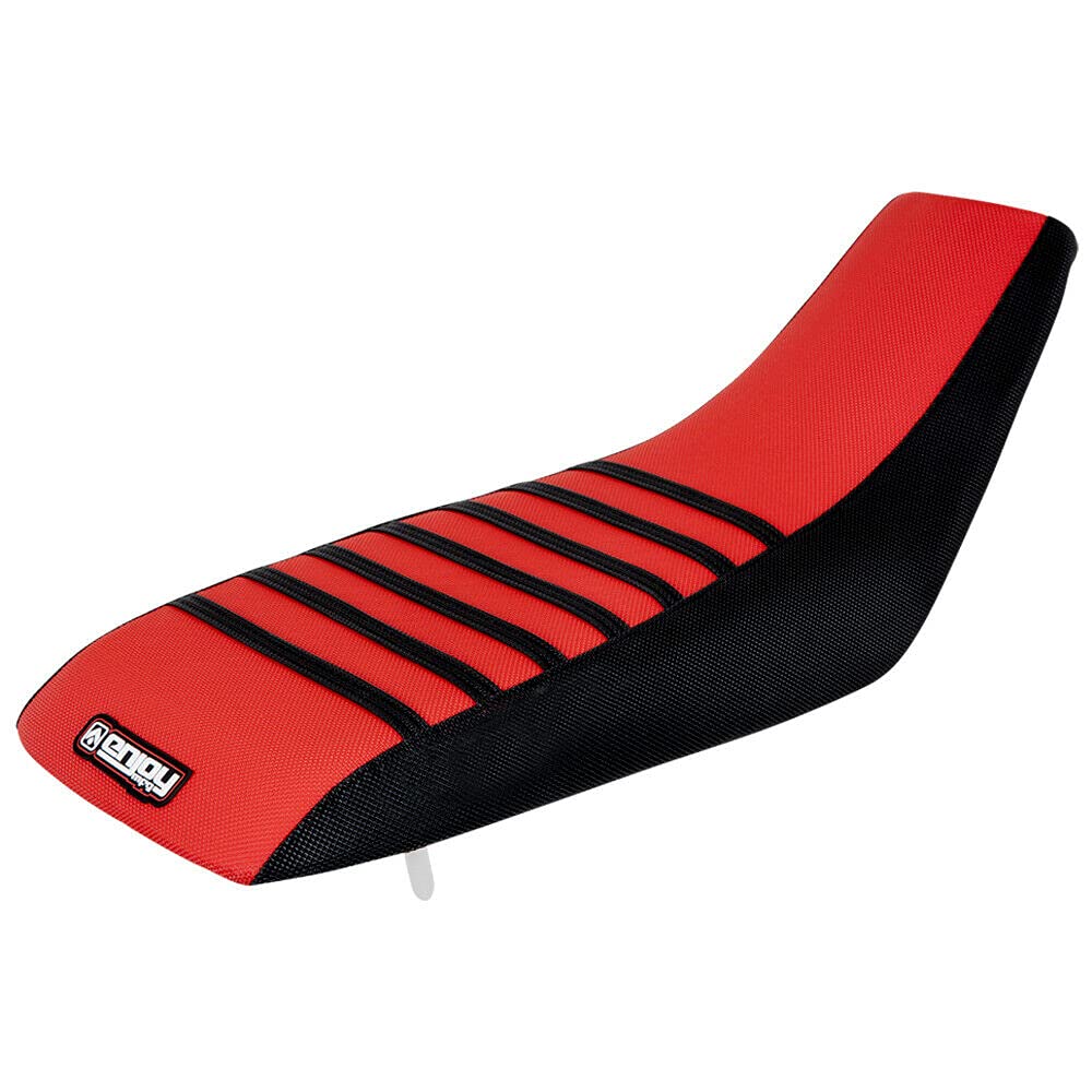 Enjoy Mfg Seat Cover - Compatible Fit for The Honda 2001-2005 TRX 250 EX - #210 (Black Sides/RED TOP/Black Ribs)