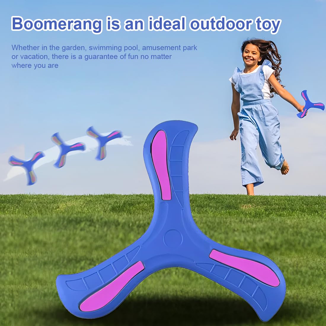 GXGM 5 PezziBoomerang, Boomerang Professionale Bambini, Volo Sicuro, Morbido e Stabile, Giochi all'Aperto per Principianti e Giovani Lanciatori
