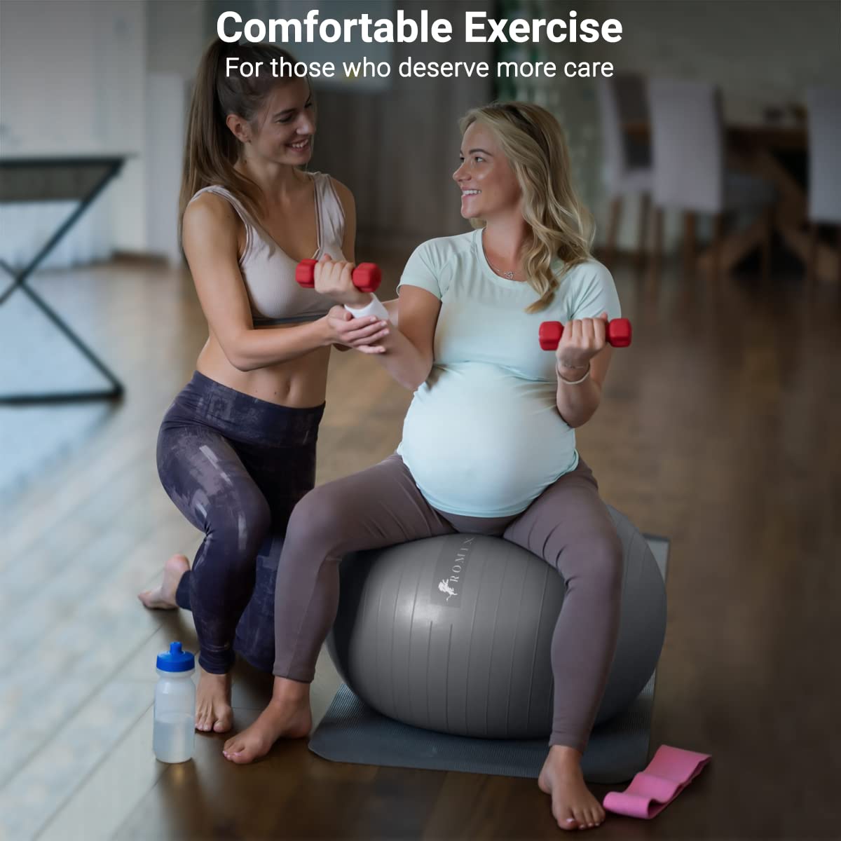 Palla Fitness 65 Cm Anti-Scoppio - Con Pompa, Antiscivolo, Per Pilates, Yoga E Gravidanza - Foto 7