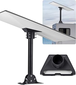 Black Stainless Steel Adjustable Wall Mount for Starlink Gen 3 | Black Stainless Steel, Adjustable Long Wall Roof Mount, Fits 1.0-2.2 Inch Poles, 20-Degree Tilt, Perfect For Outdoor Setup