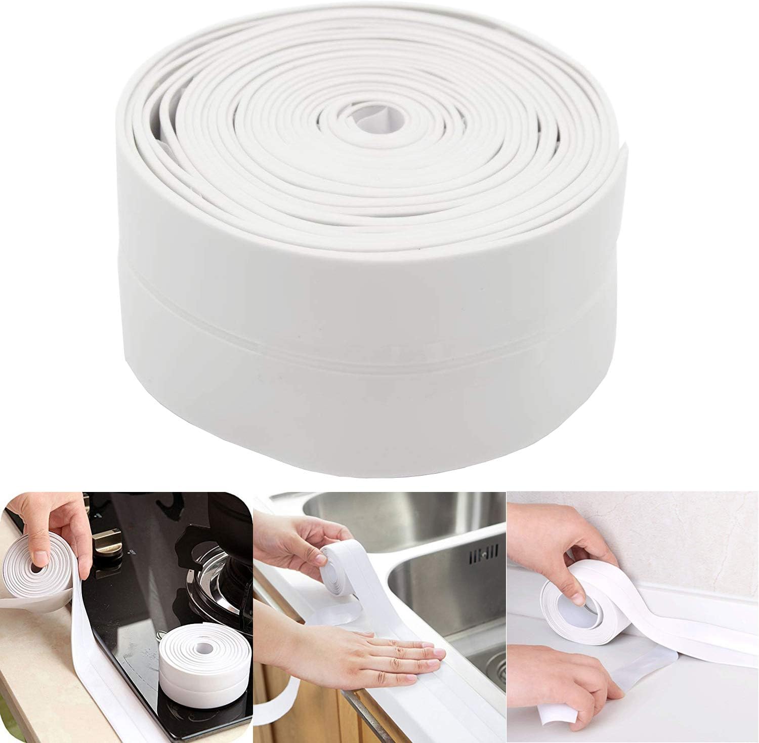 Amazon Co Jp バスタブ コーキングストリップ シーリングテープ バスタブ キッチン トイレ 壁 シンク シャワー クッカー 柔軟 防水 自己粘着 ピールアンドスティック 装飾シーリングシーラントストリップテープ 防カビホワイト 産業 研究開発用品