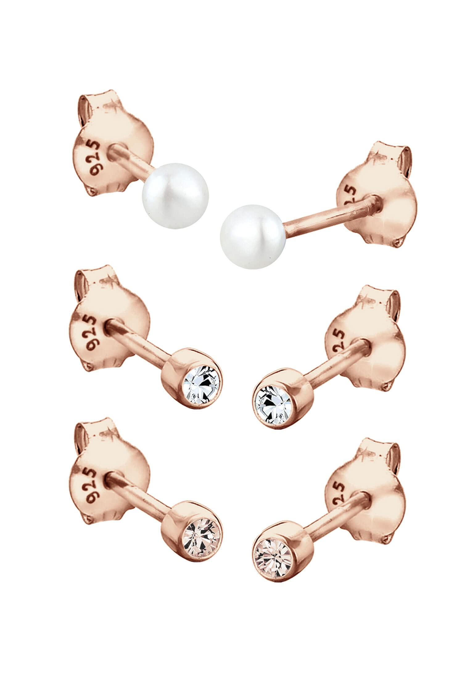 Elli Earrings Women Elegant with Freshwater Cultured Pearlss and Crystals in 925 Sterling Silver