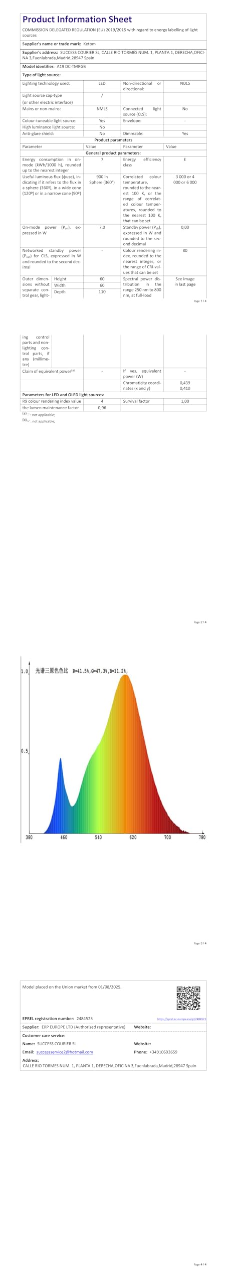 Ketom 4 Stück RGB Glühbirne mit Fernbedienung, USB Aufladbare Glühbirne E27 | Wiederaufladbare Glühbirne mit Timerfunktion, 3 Farben&Dimmbar, Tastensteuerung, 7W Akku Glühbirne, Lampenbirne Notlicht