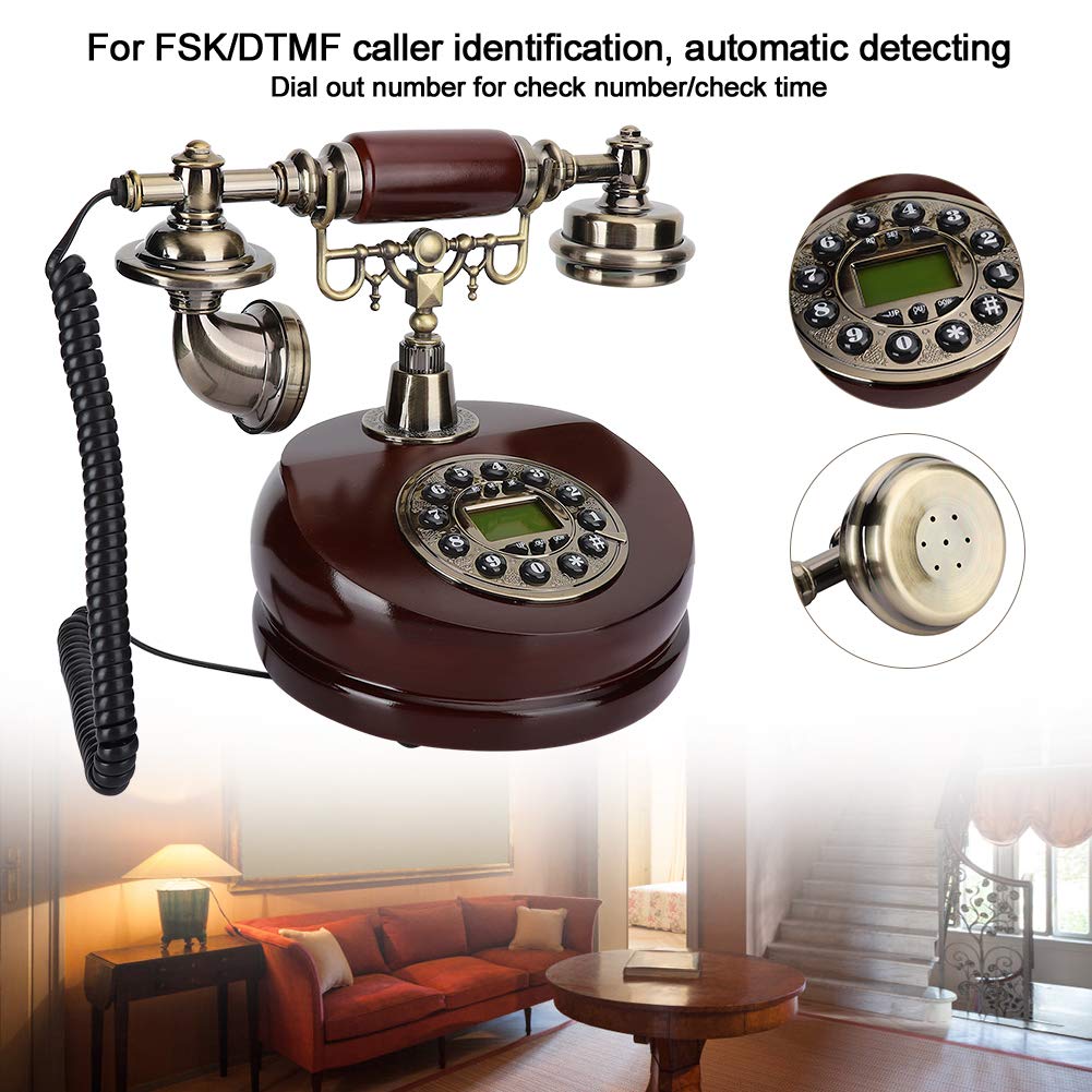 Antico Vintage Tecnologia Vecchio Telefono Fisso/Ricomposizione Vivavoce Ruota Il quadrante Telefono con Linea rotativa (Nero