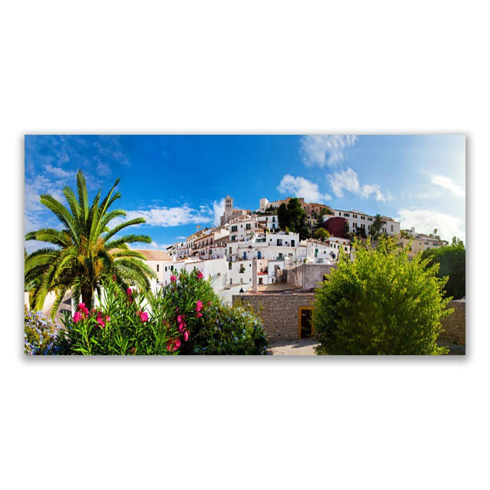 Tableau mural moderne en verre trempé 120x60 cm décoration design paysage de ville panoramique