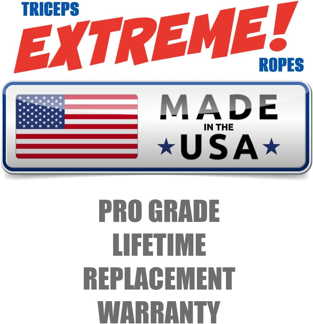 Tricep Rope Extreme VIPER Series 'BLACK MOMBA' Tricep Pull Down Attachment - USA Made Tricep Pushdown Ropes - Rope Attachments for Cable Machine - Rope for Triceps - Absolute Best Tricep Rope Ever!