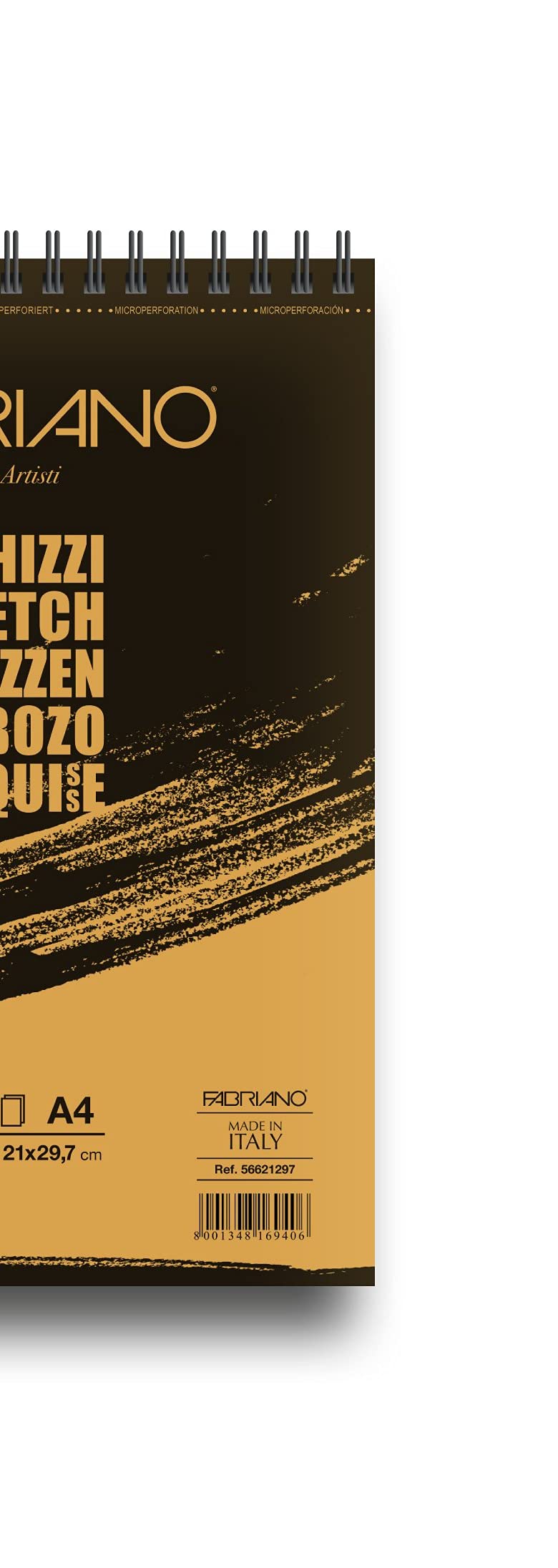 Honsell Fabriano Schizzi 1264 19100639 Sketch Pad With Spiral Head, 90 G/m², DIN A3, 120 Sheets Of Sketching Paper In Ivory White, Acid-Free, Lightly