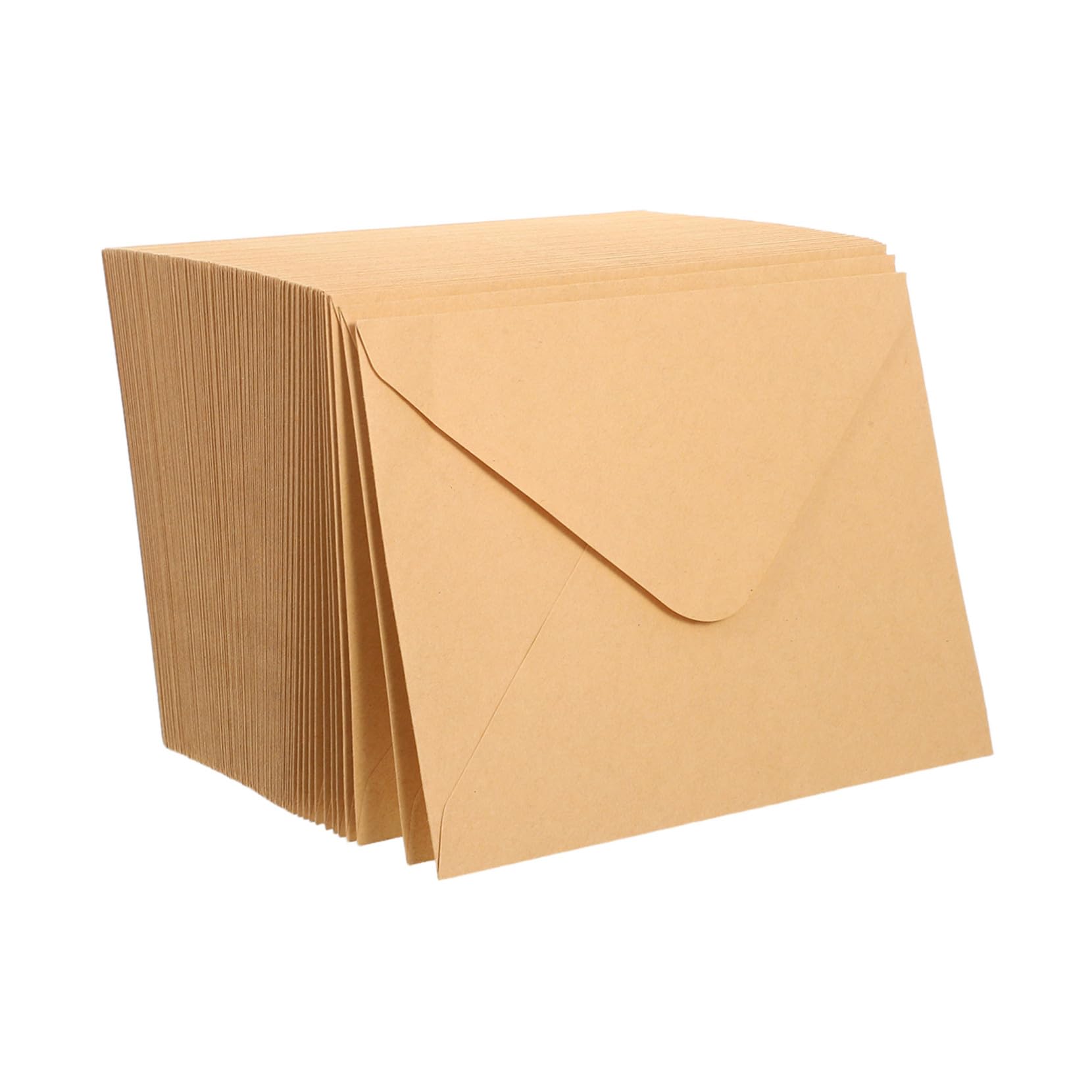 100 piezas Sobres Kraft Marrón con Solapa V Unidades Sobres de Papel Kraft Resistentes para Invitaciones Tarjetas de Felicitación Bodas y Uso Oficina