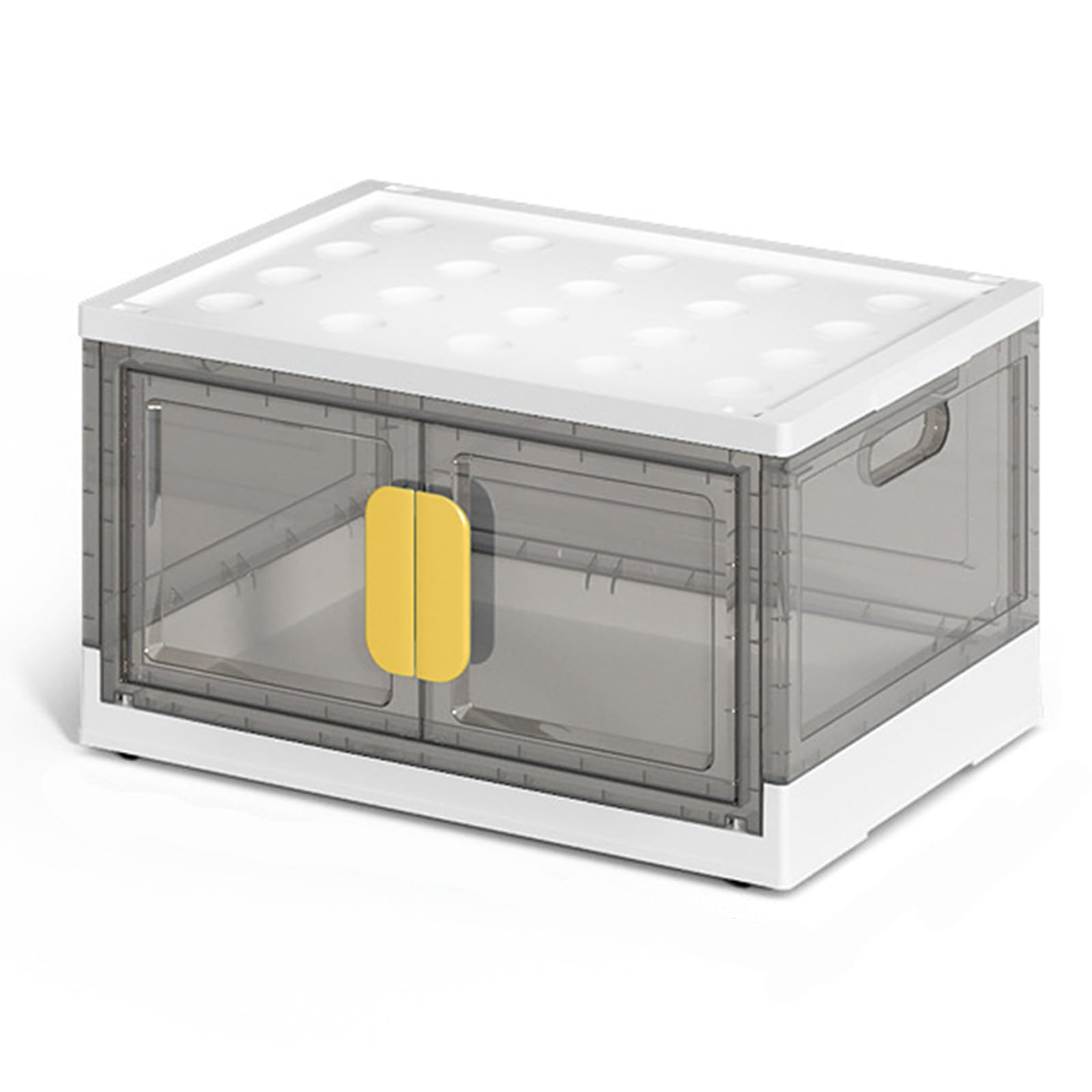 ANTOLE Storage Bins with Lids,Collapsible Plastic Storage Bins for Closet Organizer,Folding Stackable Toy Containers for Organizing,Storage Box with Door 40 * 29 * 25cm